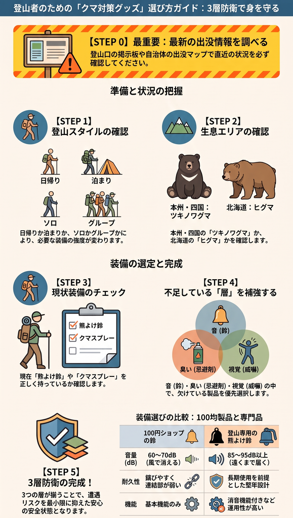 登山中のクマ対策｜遭遇前に知るべき装備・行動・選び方の全手順